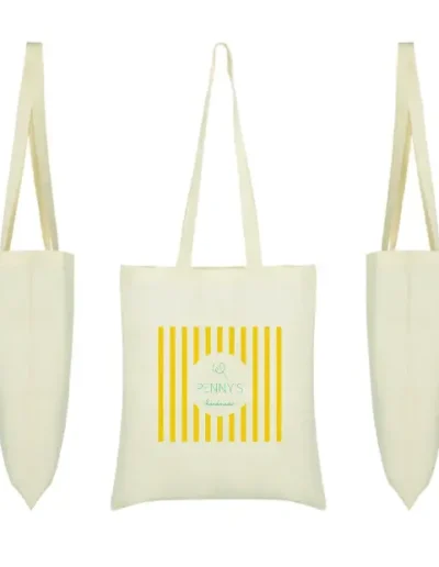 Διαφημιστική πάνινη τσάντα tote με εκτύπωση εταιρικού λογοτύπου