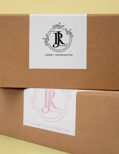 άρτινα αυτοκόλλητα 5x5cm για συσκευασία με εκτύπωση λογοτύπου 500 τεμάχια