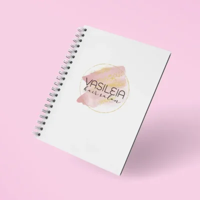 εκτύπωση-εταιρικά-τετράδια-Α5-λογότυπο-σπιράλ-300gr-90gr